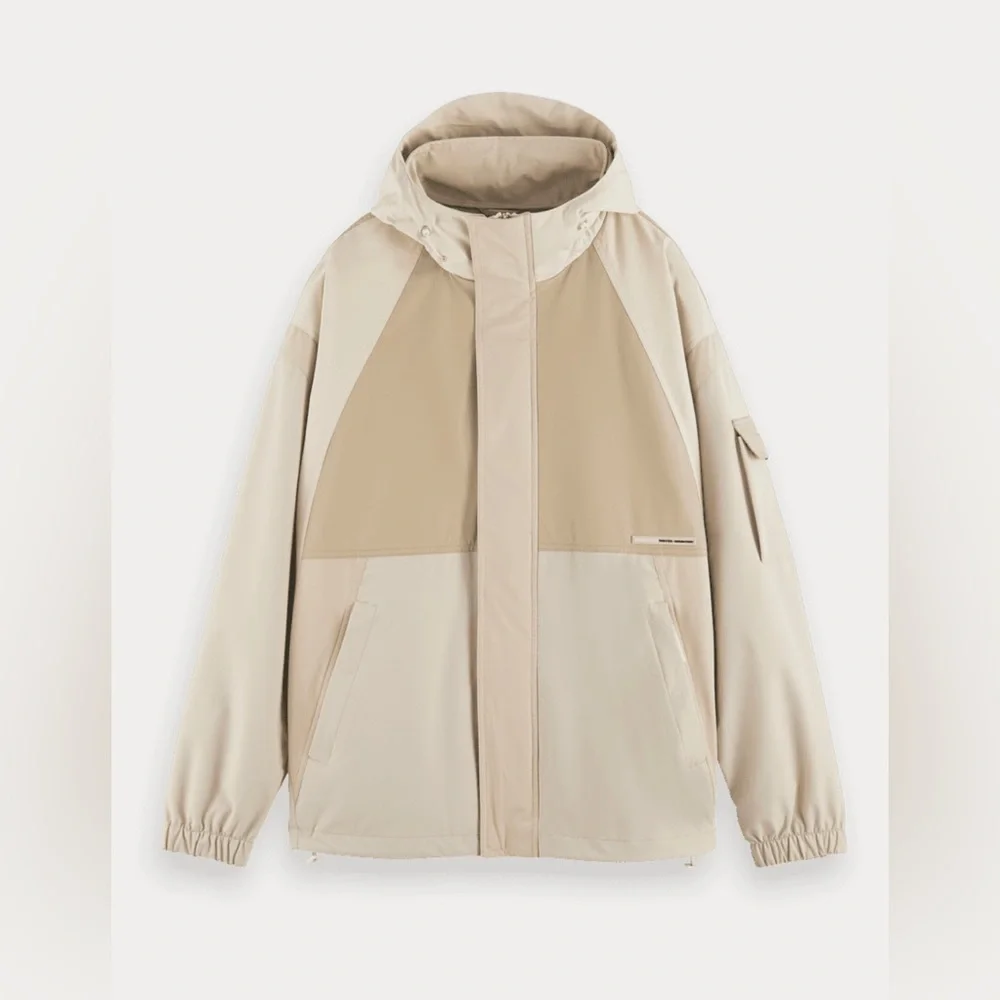 NWT Scotch & Soda Lightweight Colorblock Jacket ‘Cream’- LARGE - Picture 3 of 13